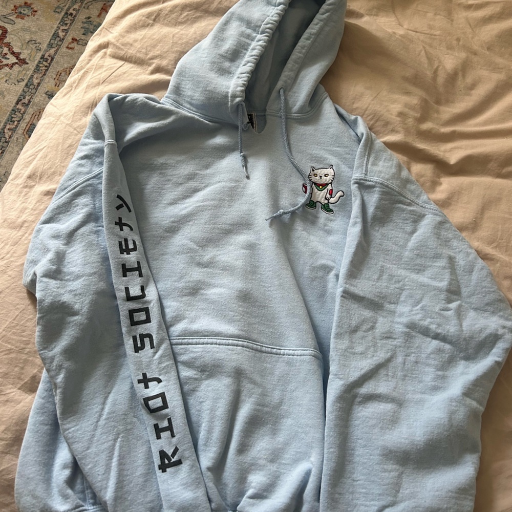 Light blue riot society hoodie